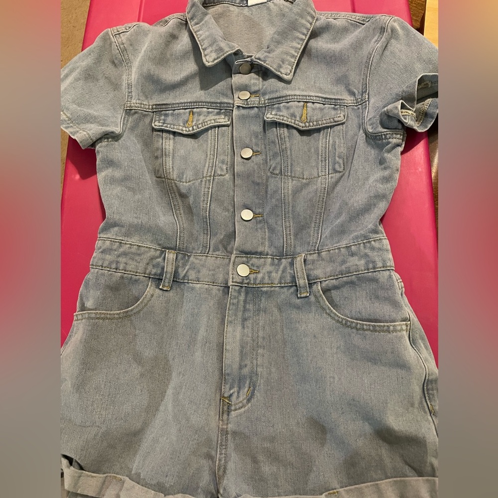 Girls jean romper